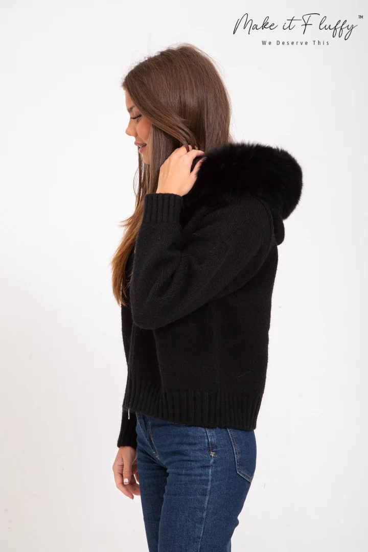 ArcticLuxe Faux Fur Hooded Cardigan
