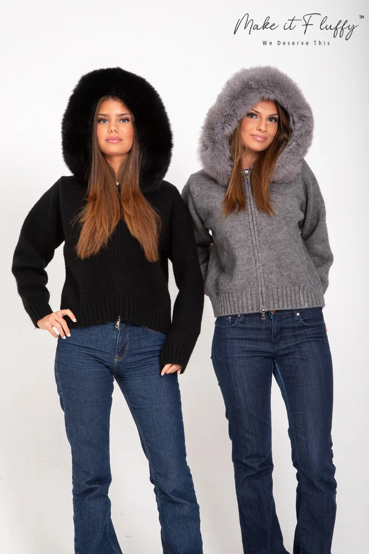 ArcticLuxe Faux Fur Hooded Cardigan
