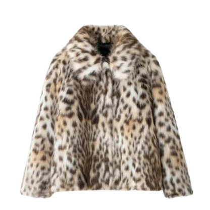 AuroraLuxe Dream Jacket - Faux Fur Leopard