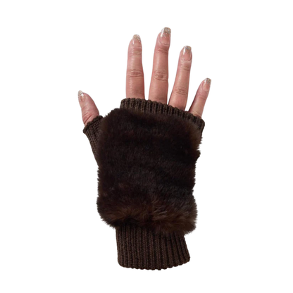 ChicFluff Faux Fur Fingerless Gloves