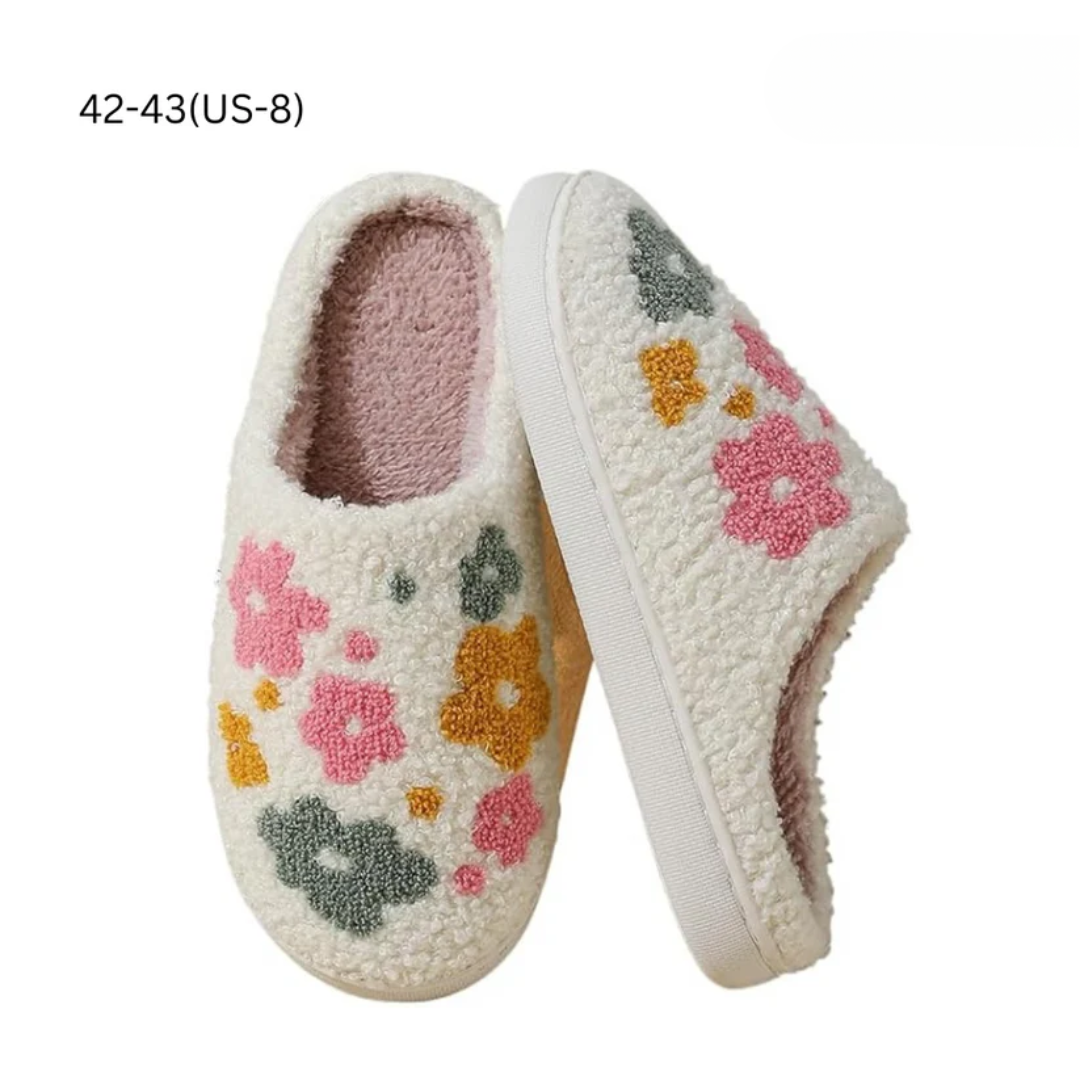 ChicFluff Flower Plush Slippers