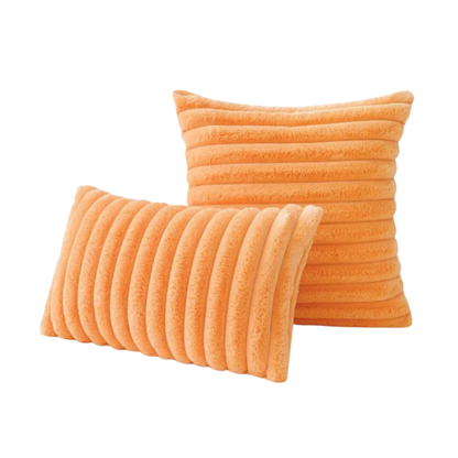 CloudFluff Channeled Rabbit Faux Fur Pillow Cover