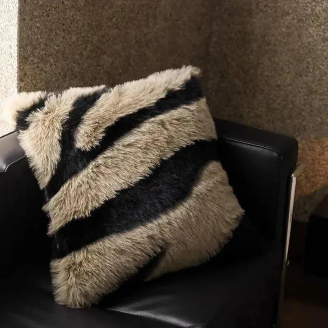 CloudFluff Zebra & Cowhide Faux Fur Cushion
