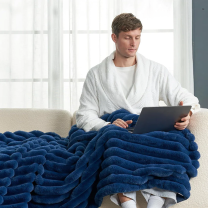 CloudSoft Stripe Plush Blanket