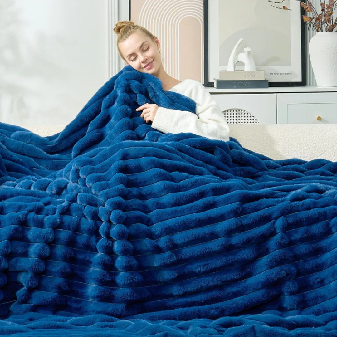 CloudSoft Stripe Plush Blanket