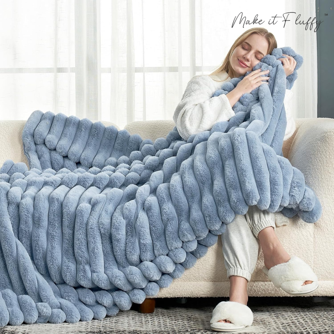 CloudSoft Stripe Plush Blanket