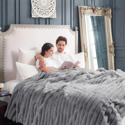 CloudSoft Stripe Plush Blanket