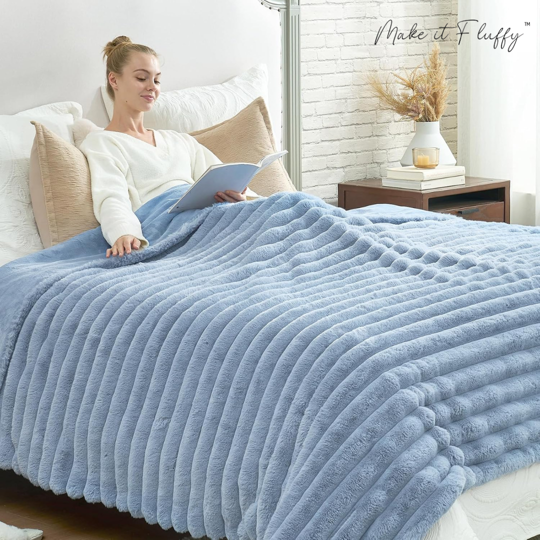 CloudSoft Stripe Plush Blanket