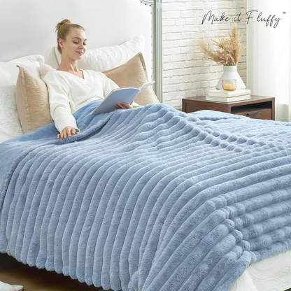 CloudSoft Stripe Plush Blanket