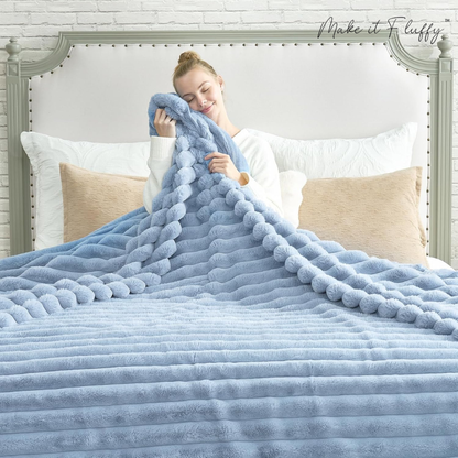 CloudSoft Stripe Plush Blanket
