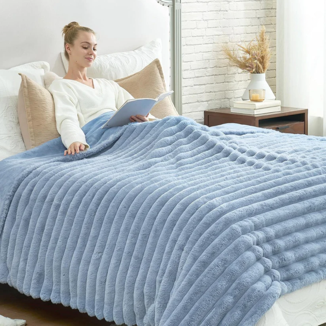 CloudSoft Stripe Plush Blanket