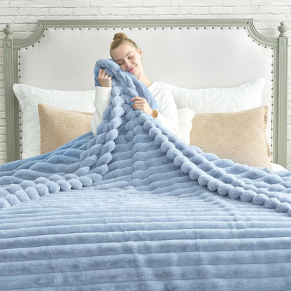 CloudSoft Stripe Plush Blanket