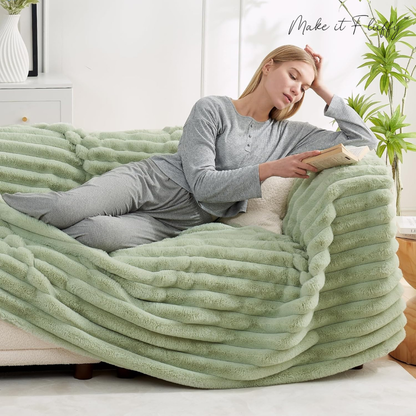 CloudSoft Stripe Plush Blanket