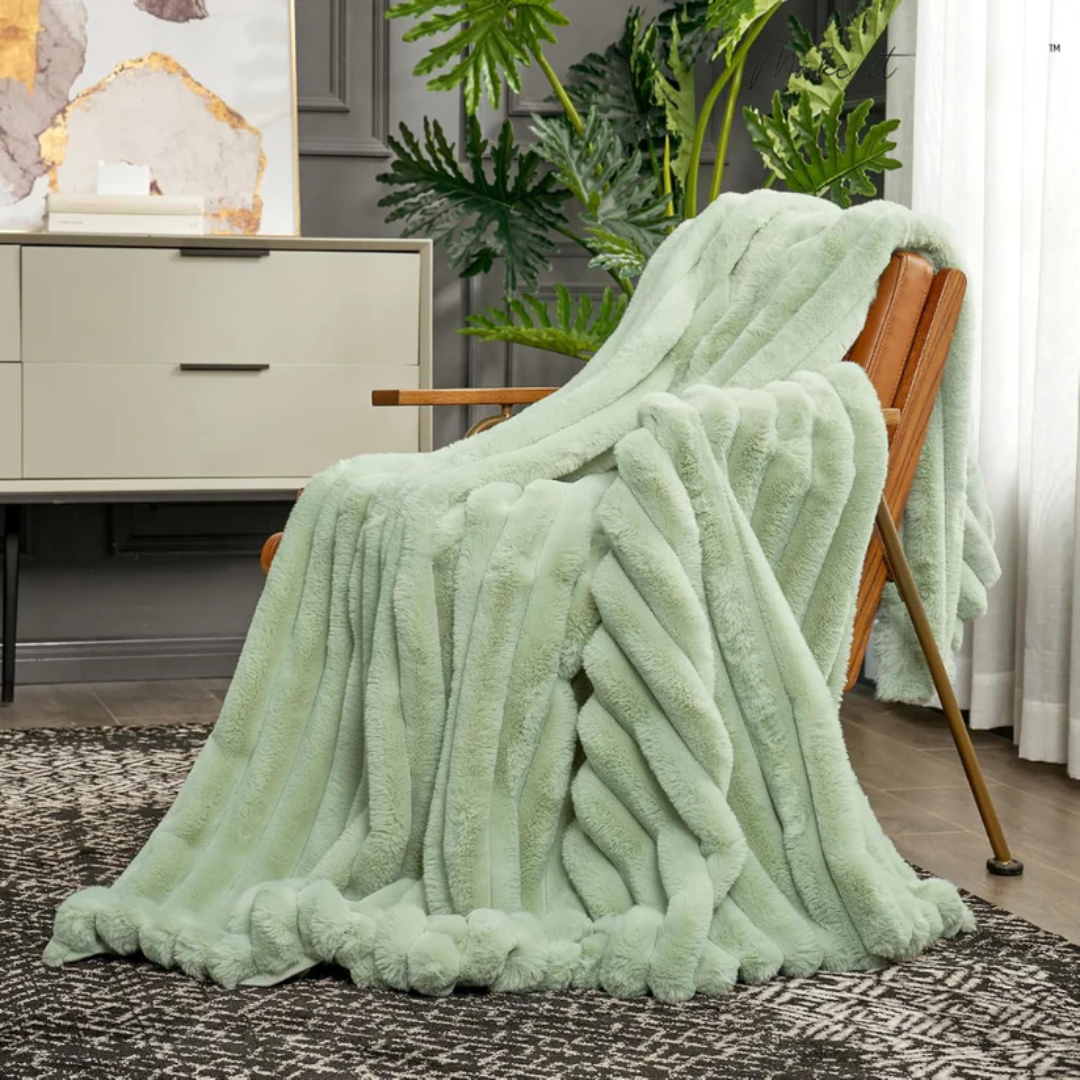CloudSoft Stripe Plush Blanket