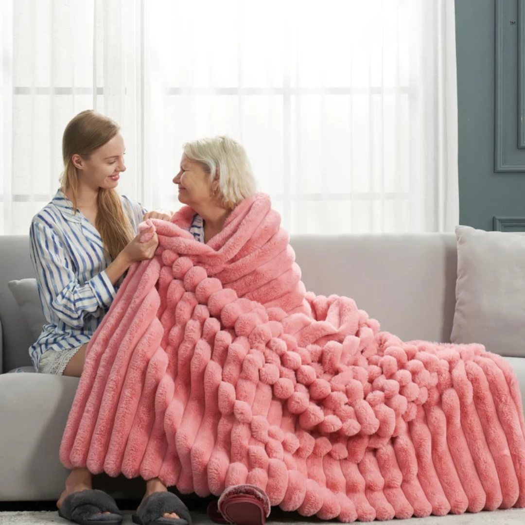 CloudSoft Stripe Plush Blanket