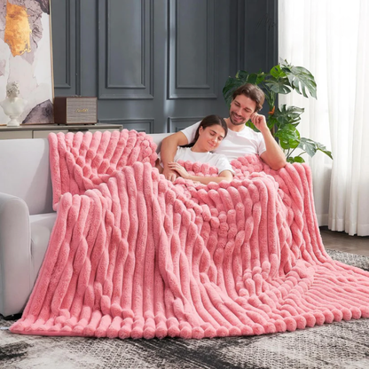 CloudSoft Stripe Plush Blanket
