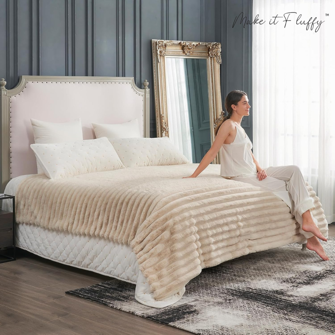 CloudSoft Stripe Plush Blanket