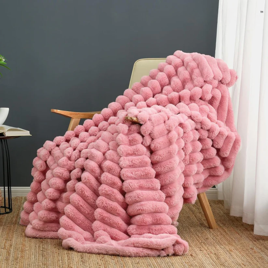 CloudSoft Stripe Plush Blanket