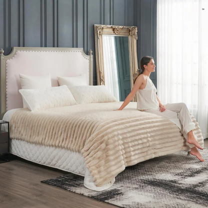 CloudSoft Stripe Plush Blanket