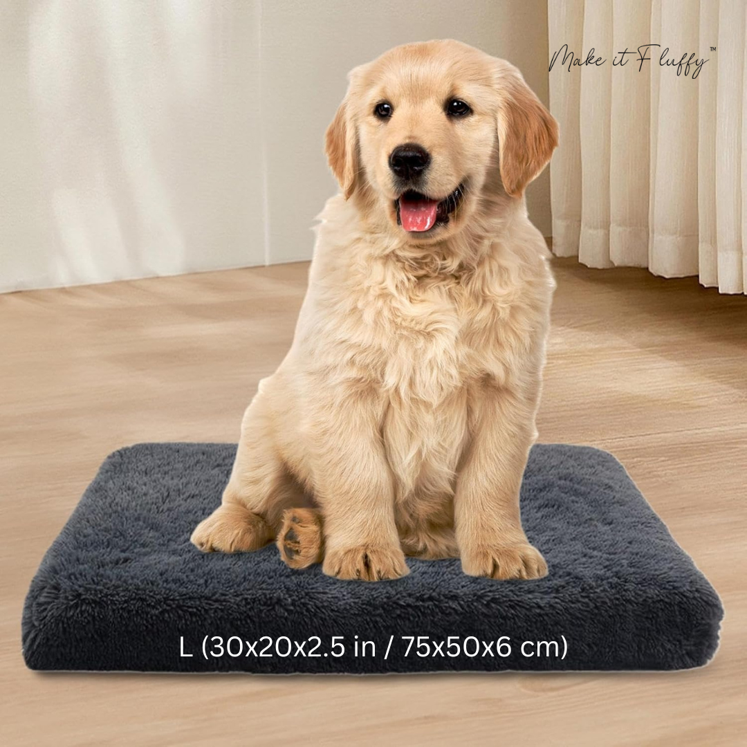 Fluffy Orthopedic Dog Bed – Large Square Plush Comfort