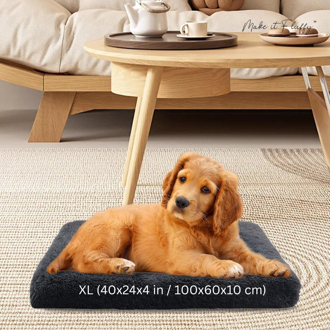 Fluffy Orthopedic Dog Bed – Large Square Plush Comfort