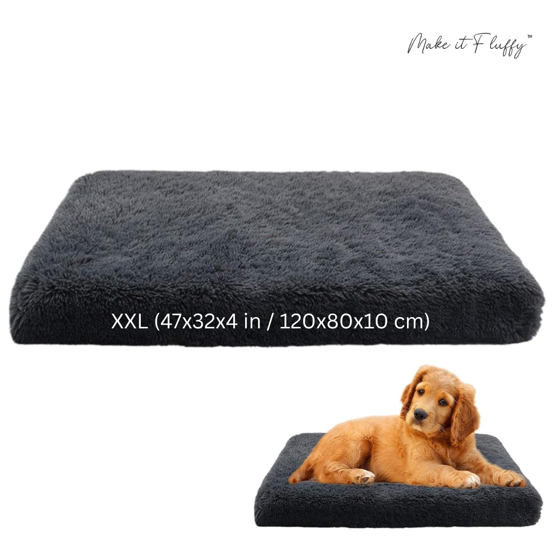 Fluffy Orthopedic Dog Bed – Large Square Plush Comfort