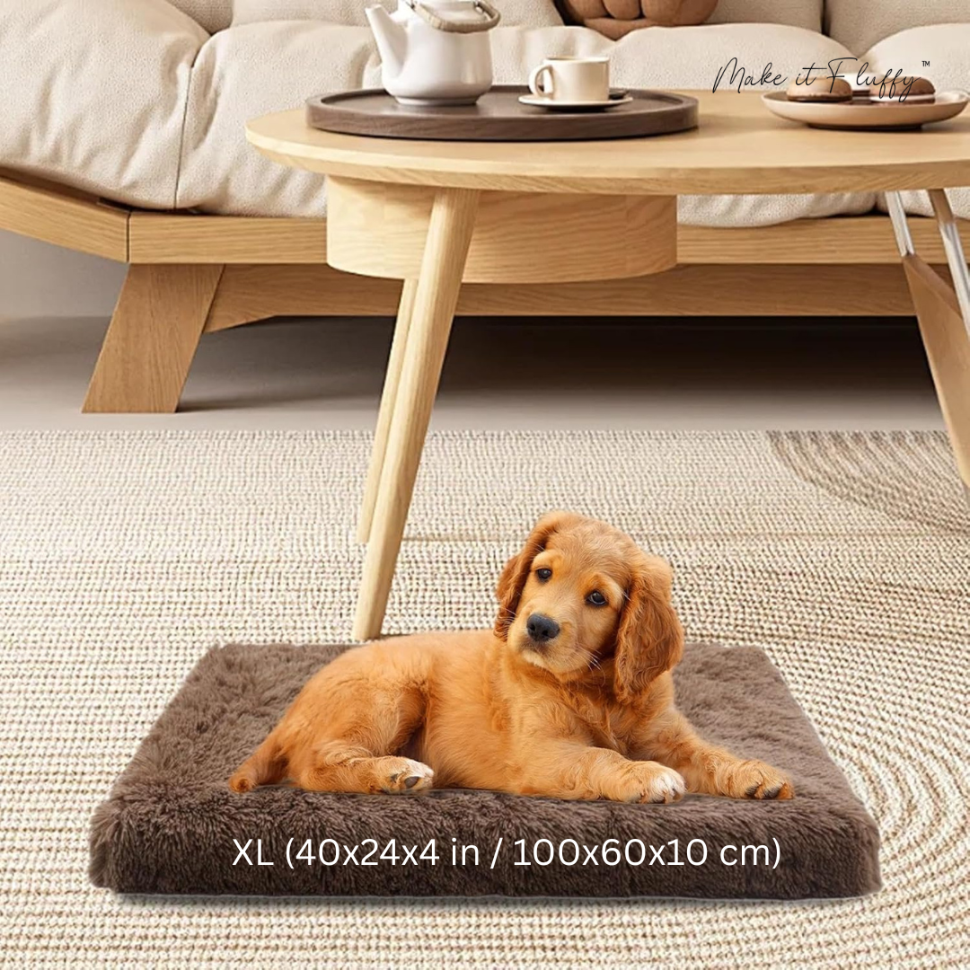 Fluffy Orthopedic Dog Bed – Large Square Plush Comfort