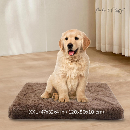 Fluffy Orthopedic Dog Bed – Large Square Plush Comfort