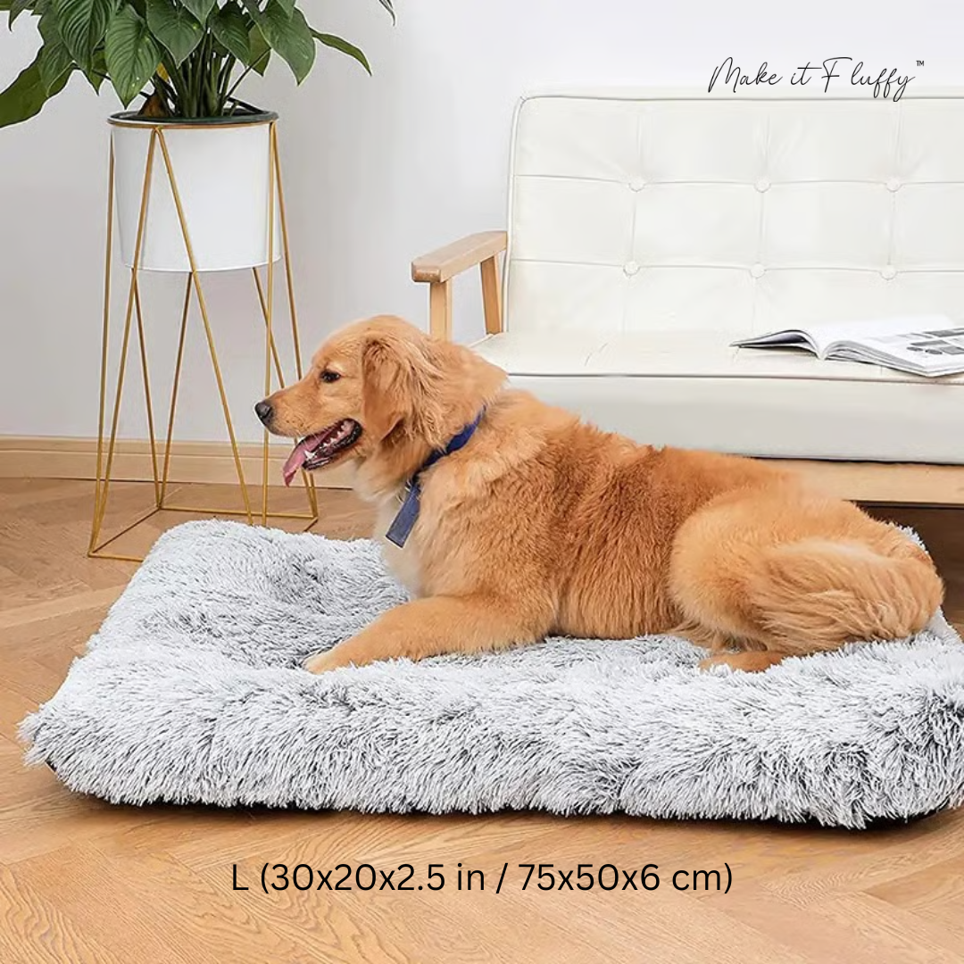Fluffy Orthopedic Dog Bed – Large Square Plush Comfort