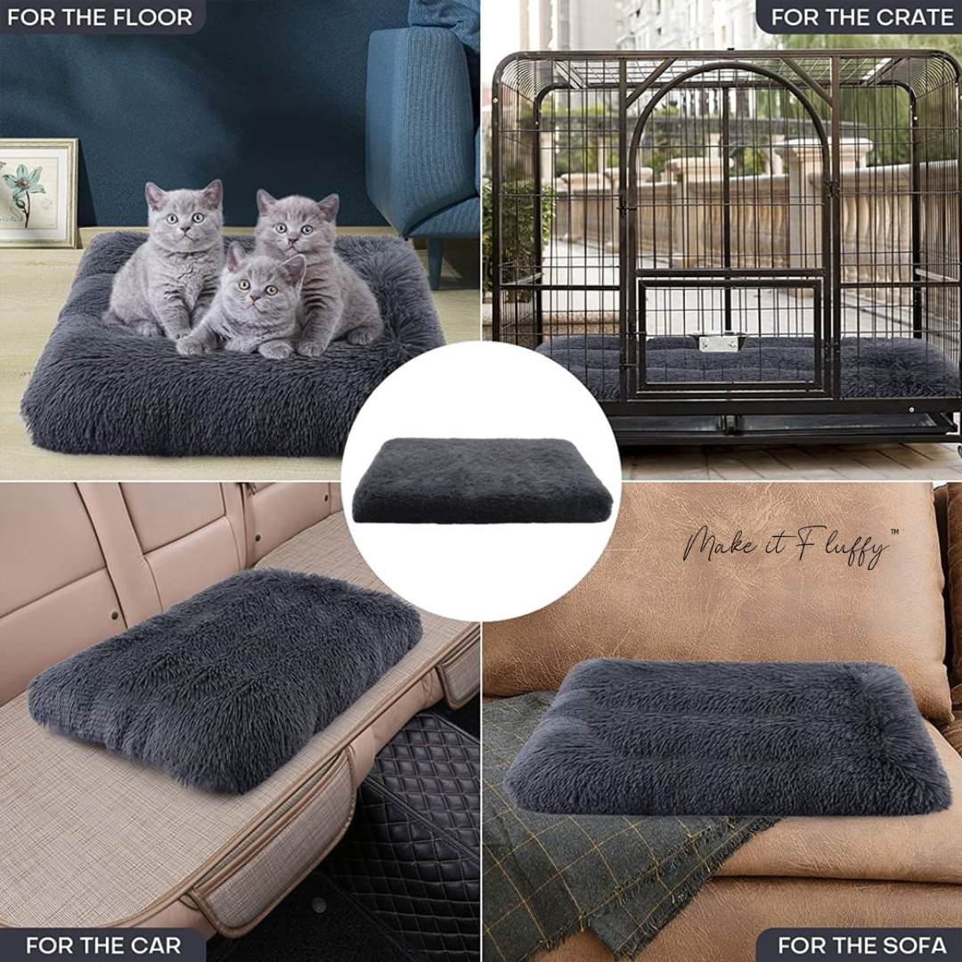 Fluffy Orthopedic Dog Bed – Large Square Plush Comfort