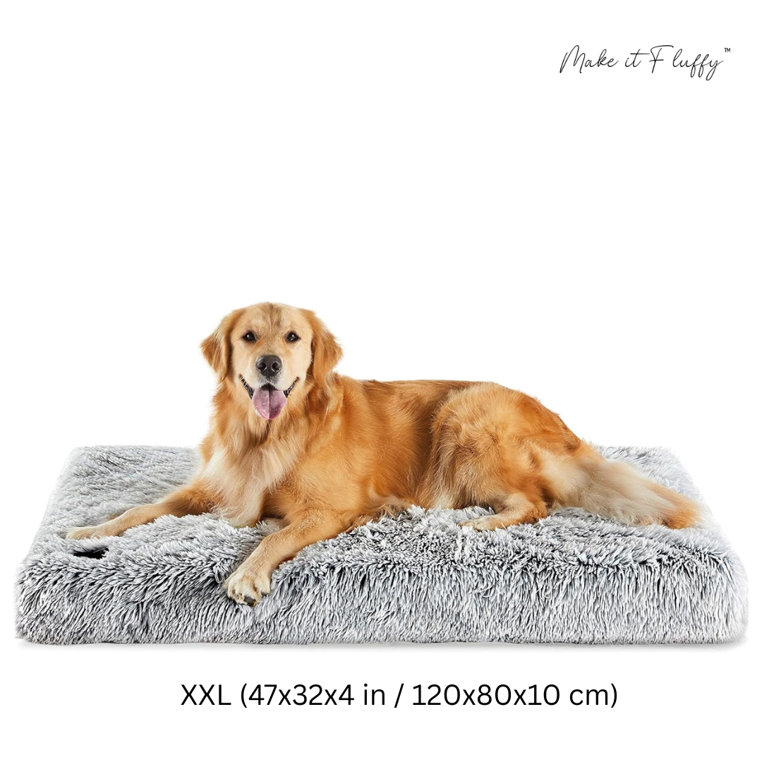 Fluffy Orthopedic Dog Bed – Large Square Plush Comfort