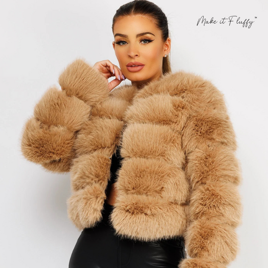 Fur Coat – Faux Fur Cropped Jacket | Plush & Chic