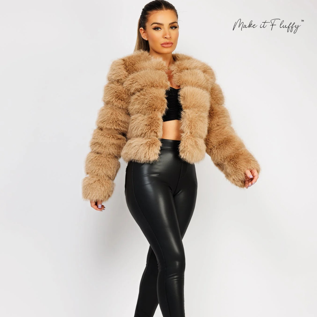 Fur Coat – Faux Fur Cropped Jacket | Plush & Chic