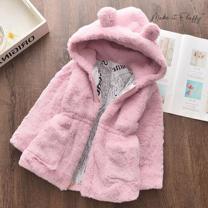 Kids' Fleece Faux Fur Hooded Parka