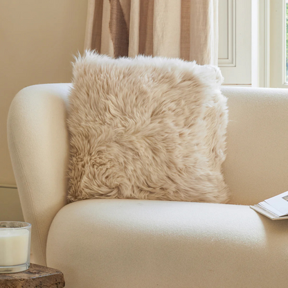 Natural Tibetan Sheepskin Accent Cushion