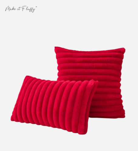 CloudFluff Channeled Rabbit Faux Fur Pillow Cover