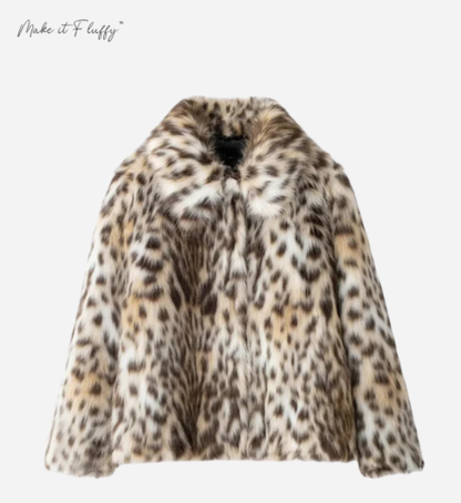 AuroraLuxe Dream Jacket - Faux Fur Leopard