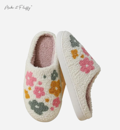 ChicFluff Flower Plush Slippers