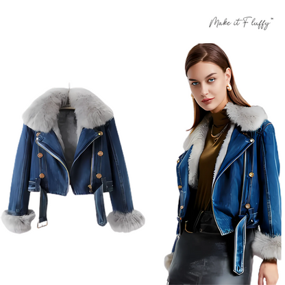 Women's Fur-Lined Denim Jacket