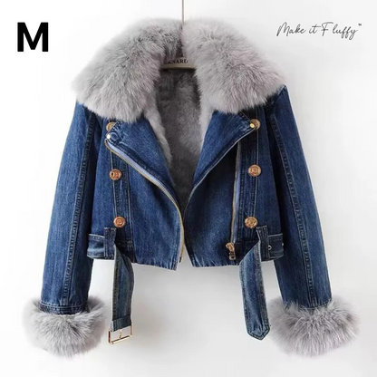 Women's Fur-Lined Denim Jacket