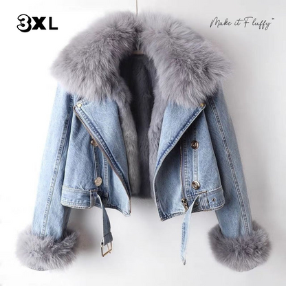 Women's Fur-Lined Denim Jacket