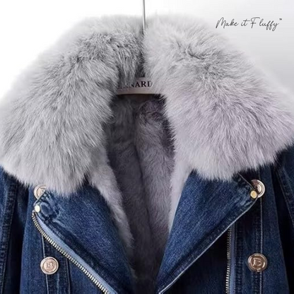 Women's Fur-Lined Denim Jacket