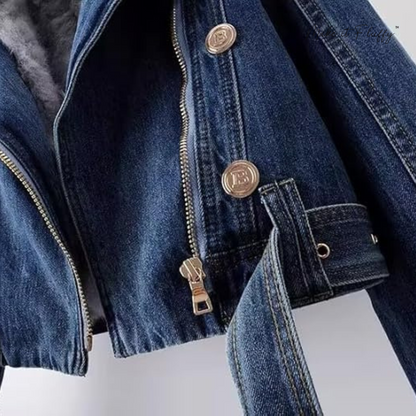 Women's Fur-Lined Denim Jacket