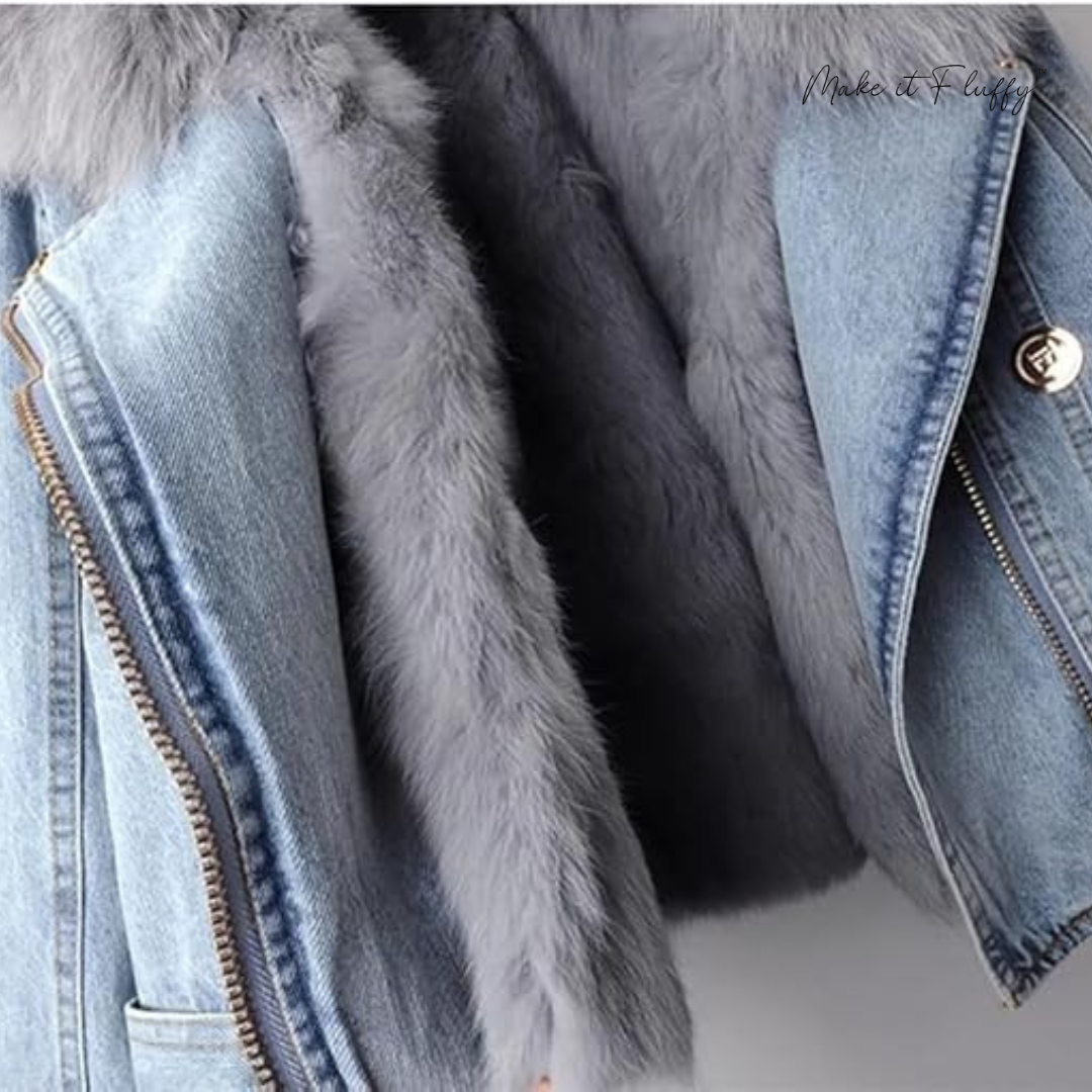 Women's Fur-Lined Denim Jacket