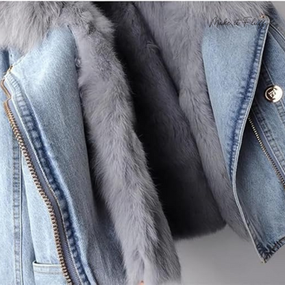 Women's Fur-Lined Denim Jacket