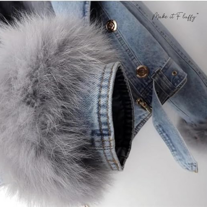 Women's Fur-Lined Denim Jacket