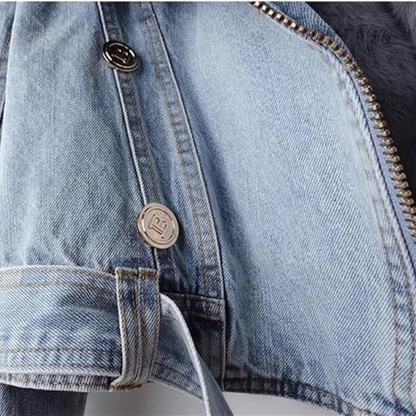 Women's Fur-Lined Denim Jacket