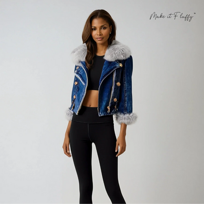 Women's Fur-Lined Denim Jacket
