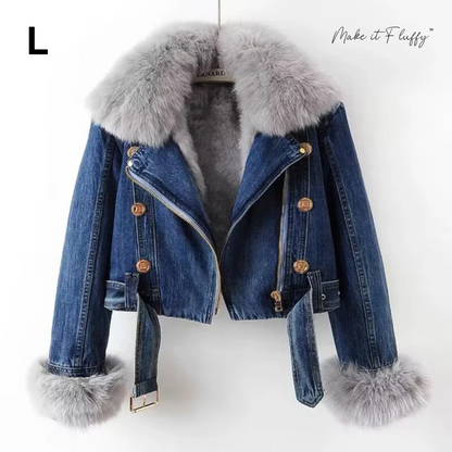 Women's Fur-Lined Denim Jacket