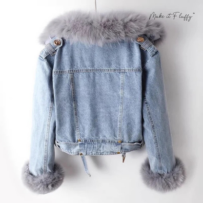 Women's Fur-Lined Denim Jacket